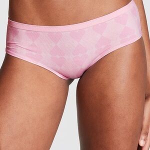 💕VS PINK💕 Pink Bubble Heart Jacquard Print Seamless Hip Hugger Panties Size XL.